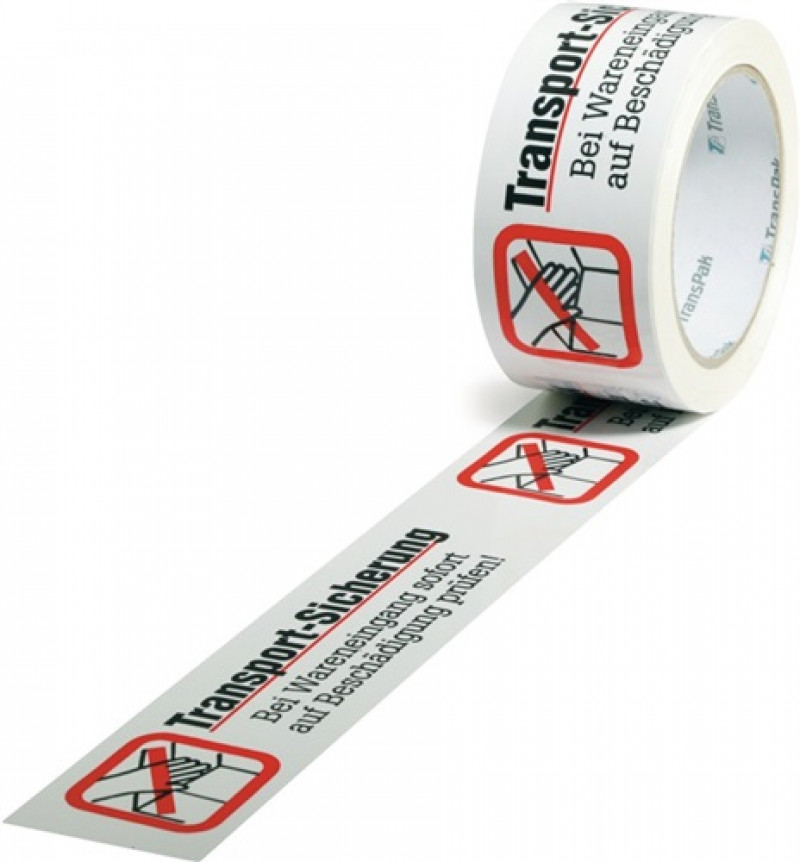 Warnklebeband PP,Transportsicherung L.66 m,B.50mm weiß Rl. Warnklebeband PP,Transportsicherung L.66 m,B.50mm weiß Rl.