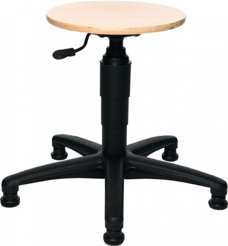 Drehhocker m.Bodengleitern Buche natur Sitz-H.390-520mm TOPSTAR