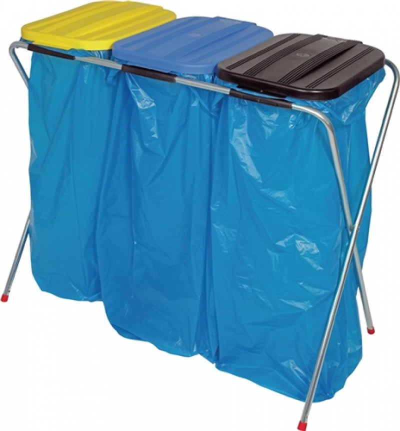 Abfallsammler H810xB960xT410mm 70-120l Deckel gelb/blau/schwarz