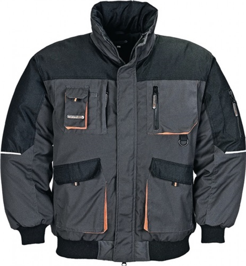Pilotenjacke Gr.XL dunkelgrau/schwarz/orange 65% PES/35% CO TERRATREND Pilotenjacke Gr.XL dunkelgrau/schwarz/orange 65% PES/35% CO TERRATREND