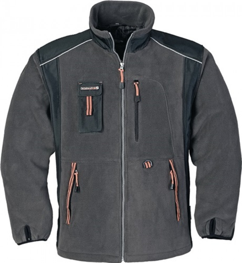 Fleecejacke Gr.XXXL dunkelgrau/schwarz/orange 100%PES TERRATREND Fleecejacke Gr.XXXL dunkelgrau/schwarz/orange 100%PES TERRATREND