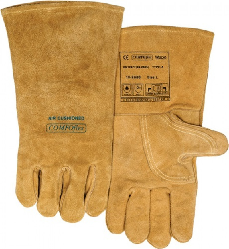 Schweißerhandschuhe Bucktan Gr.L (9) gelb Leder EN 388,EN 12477,EN 1149-2 5 PA Schweißerhandschuhe Bucktan Gr.L (9) gelb Leder EN 388,EN 12477,EN 1149-2 5 PA