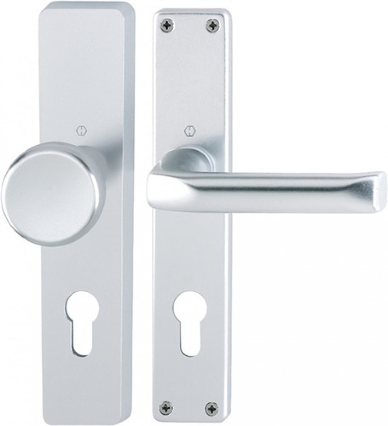 Langschildgarnitur London 54/227/202SP/113 Alu. F1 PZ 72mm DIN L/R HOPPE Langschildgarnitur London 54/227/202SP/113 Alu. F1 PZ 72mm DIN L/R HOPPE