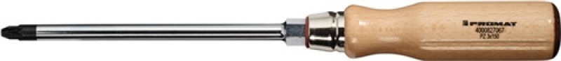 Schraubendreher PZD 3x150mm L.270mm durchg.Kl.6-Kt.-Ansatz m.Lederkappe Holzheft Schraubendreher PZD 3x150mm L.270mm durchg.Kl.6-Kt.-Ansatz m.Lederkappe Holzheft