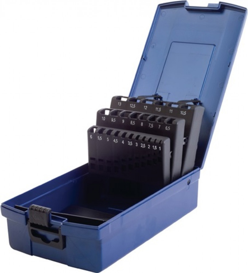 Leerkassette f.DIN338 f.D.1,0 - 13,0mm 0,5mm steigend 25 tlg. Ku. PROMAT Leerkassette f.DIN338 f.D.1,0 - 13,0mm 0,5mm steigend 25 tlg. Ku. PROMAT