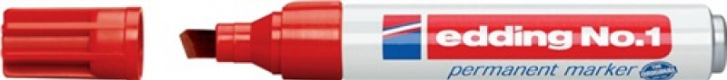 Permanentmarker No.1 rot Strich-B.1-5mm Keilspitze Permanentmarker No.1 rot Strich-B.1-5mm Keilspitze