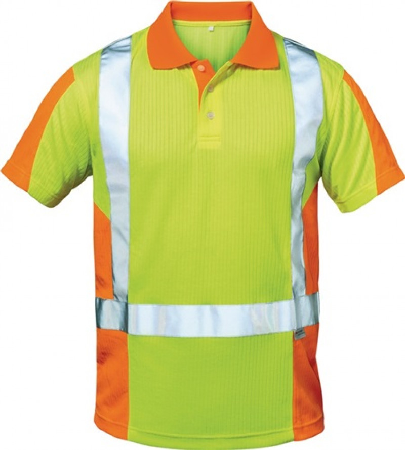 Warnschutz-Poloshirt Zwolle Gr. XL gelb/orange 75% PES/25% CO Feldtmann