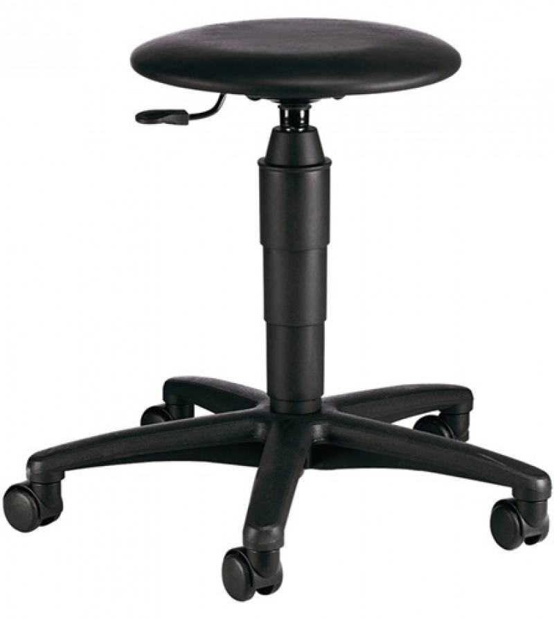 Drehhocker m.Rollen Kunstlederpolster schwarz Sitz-H.420-550mm TOPSTAR Drehhocker m.Rollen Kunstlederpolster schwarz Sitz-H.420-550mm TOPSTAR
