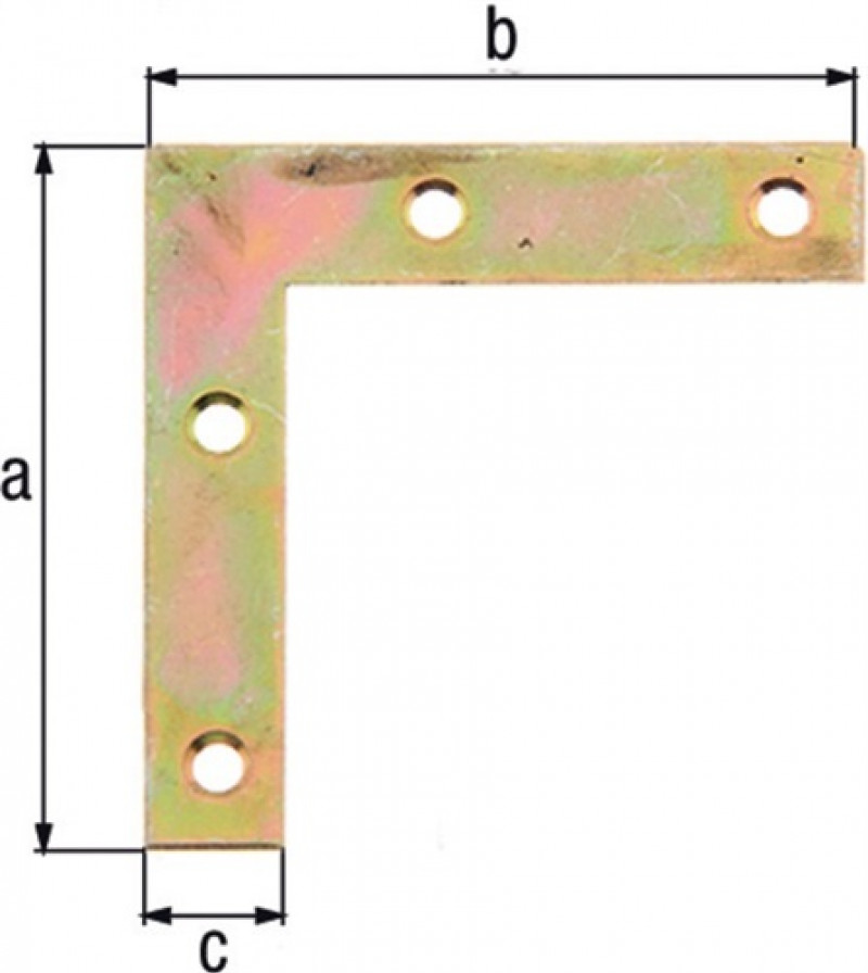 Möbelwinkel L.40x40mm B.10mm STA galv. gelb verz. GAH Möbelwinkel L.40x40mm B.10mm STA galv. gelb verz. GAH