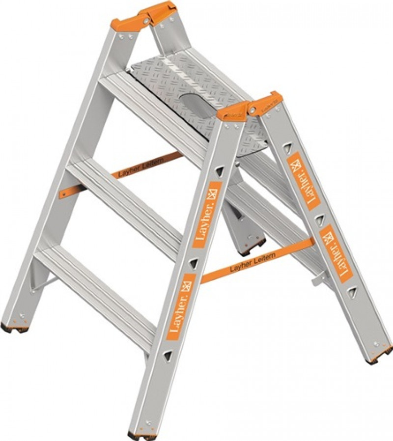 Schwerlasttritt Stufen 3 Plattformhöhe 710mm Alu.beids.begehbar LAYHER Schwerlasttritt Stufen 3 Plattformhöhe 710mm Alu.beids.begehbar LAYHER