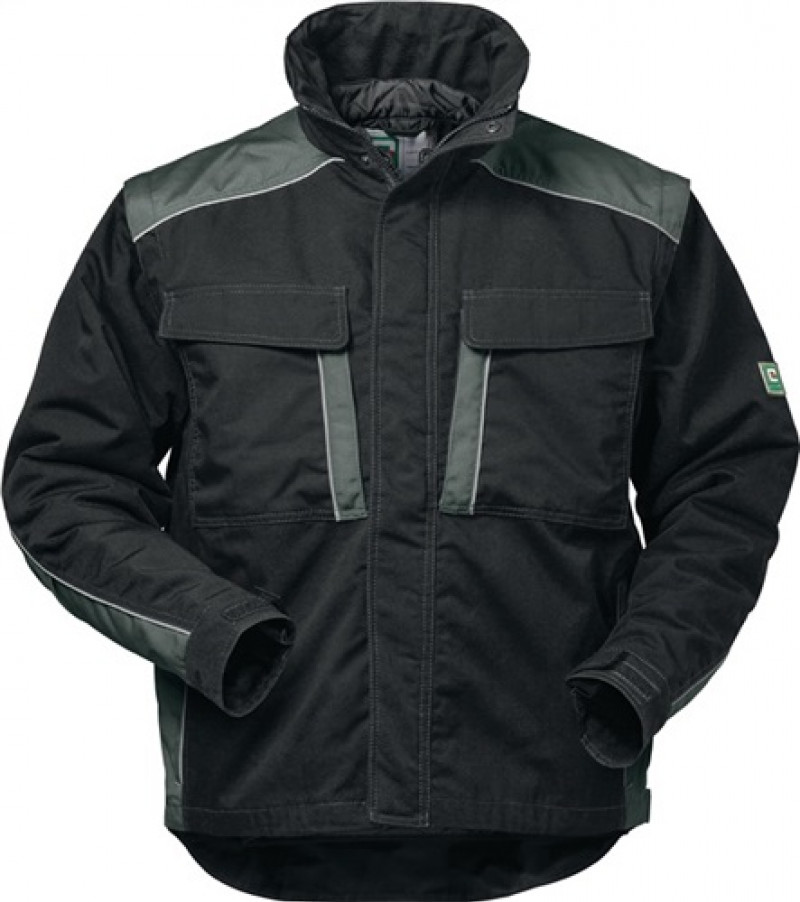 Canvas Outdoorjacke 2 in 1 Basel Gr.M schwarz/grau 65% PES/35% CO FELDTMANN