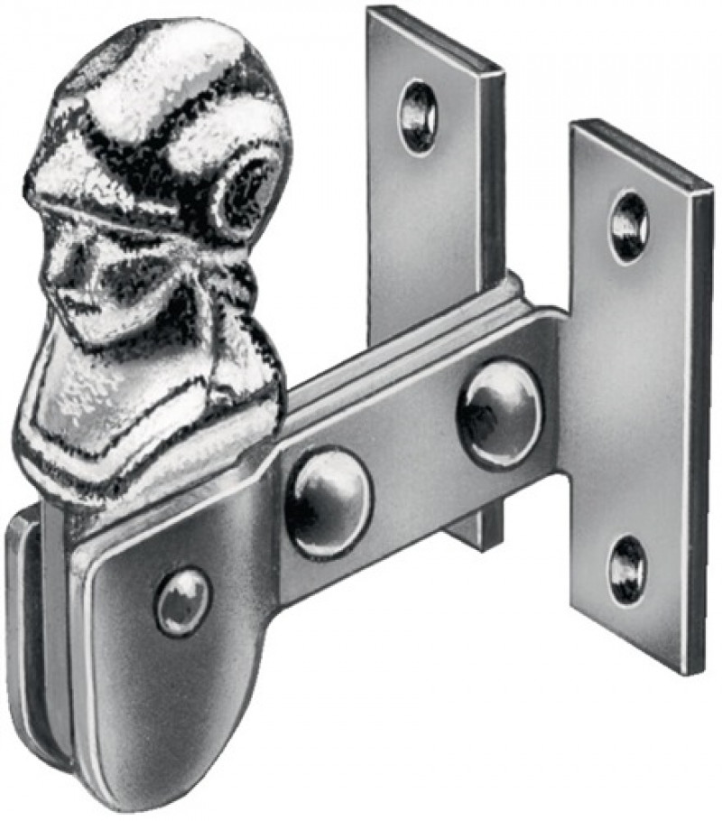 Fensterladenfeststeller L.35mm STA blau verz.m.Frauenkopf,z.Schr.VORMANN