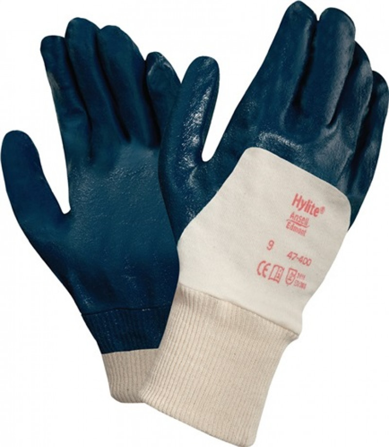 Handschuhe Hylite 47-400 Gr.9 weiß/blau Strickfutter m.3/4 Nitril EN 388 Kat.II Handschuhe Hylite 47-400 Gr.9 weiß/blau Strickfutter m.3/4 Nitril EN 388 Kat.II