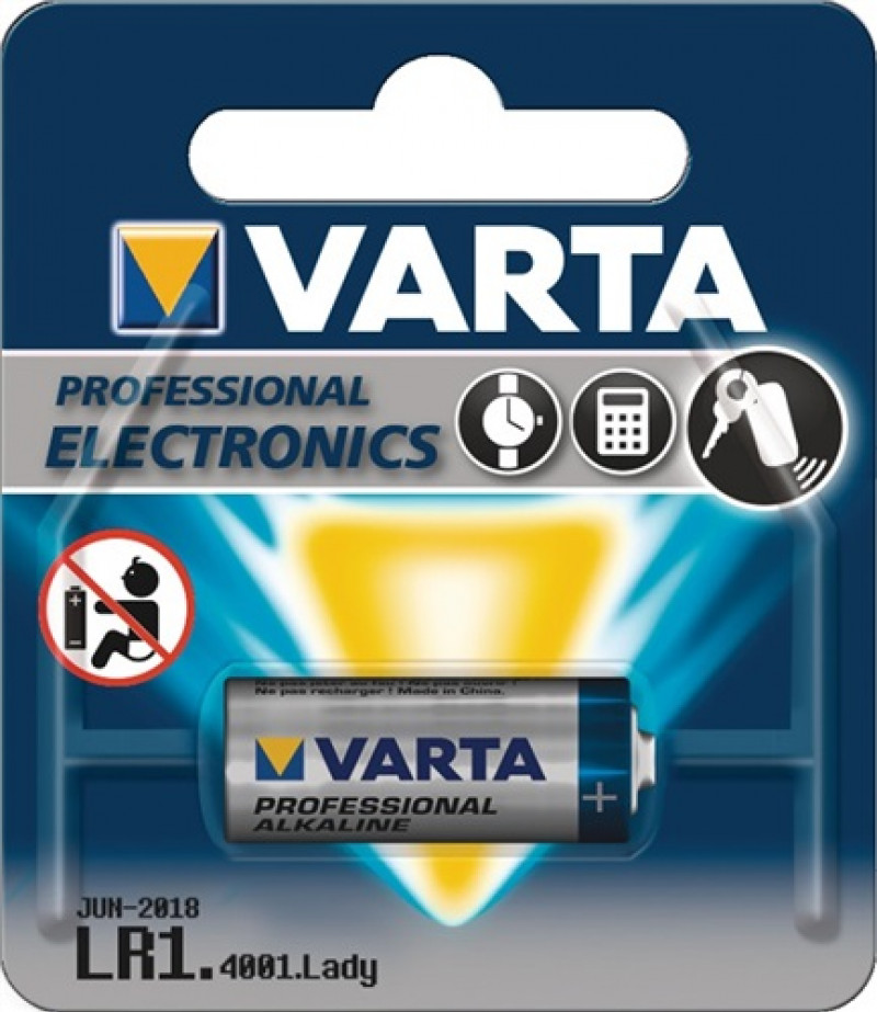 Knopfzelle Professional Electronics 1,5 V 850 mAh LR1 12,0x30,2mm VARTA Knopfzelle Professional Electronics 1,5 V 850 mAh LR1 12,0x30,2mm VARTA