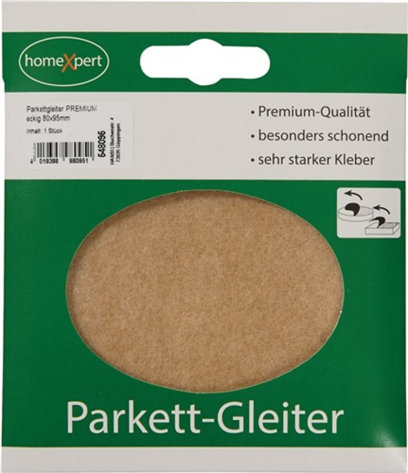 Parkettgleiter Premium 80 x 95mm Filz natur eck.selbstkl. Parkettgleiter Premium 80 x 95mm Filz natur eck.selbstkl.