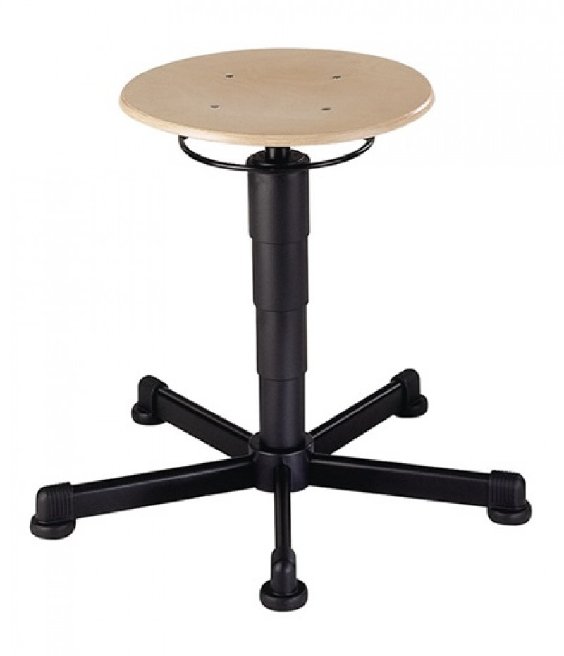 Drehhocker m.Bodengleitern Buche natur Sitz-H.460-630mm BIMOS