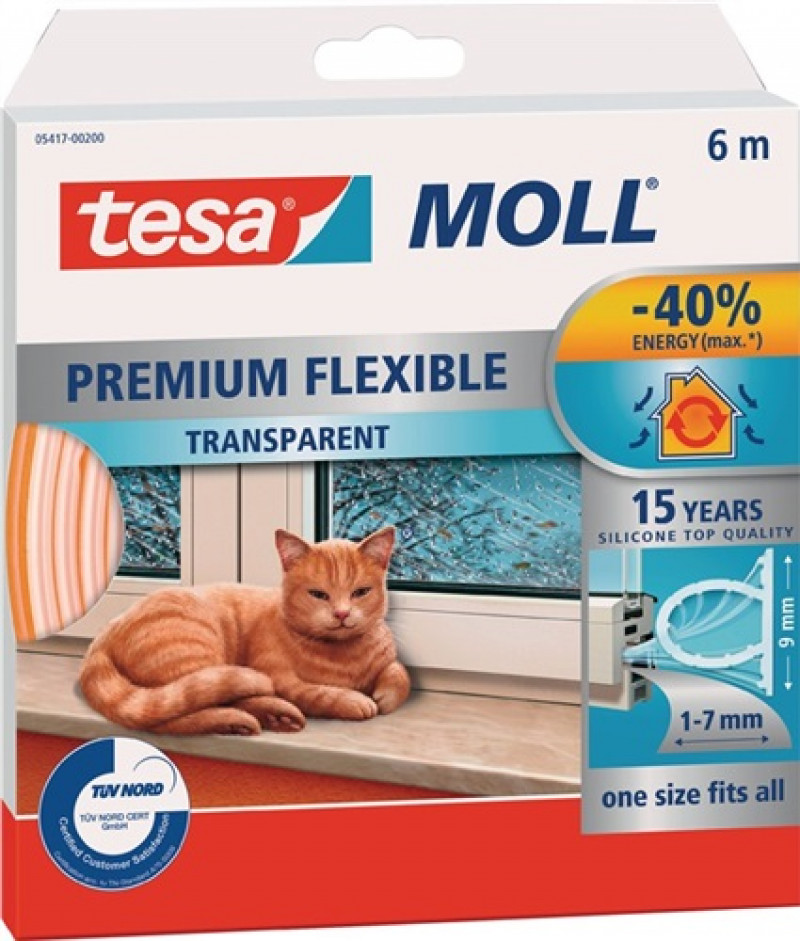 Silikondichtung tesamoll® 5417 B9mmxH7mmxL6m transp. Silikondichtung tesamoll® 5417 B9mmxH7mmxL6m transp.
