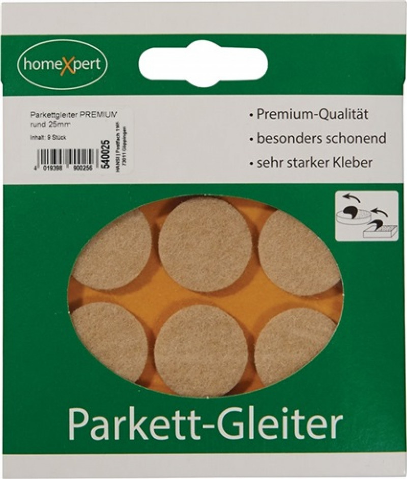 Parkettgleiter Premium 25mm Filz natur rd.selbstkl. Parkettgleiter Premium 25mm Filz natur rd.selbstkl.