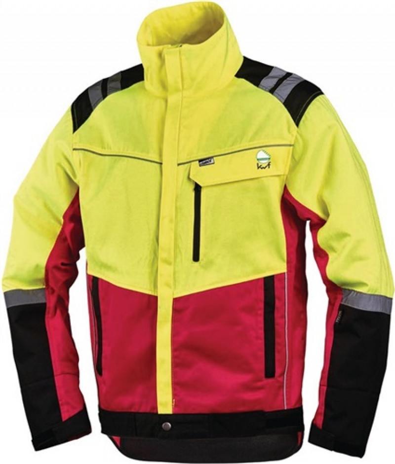 Forstschutzjacke Komfort Gr.XXL neongelb/rot 60%PES/40%CO