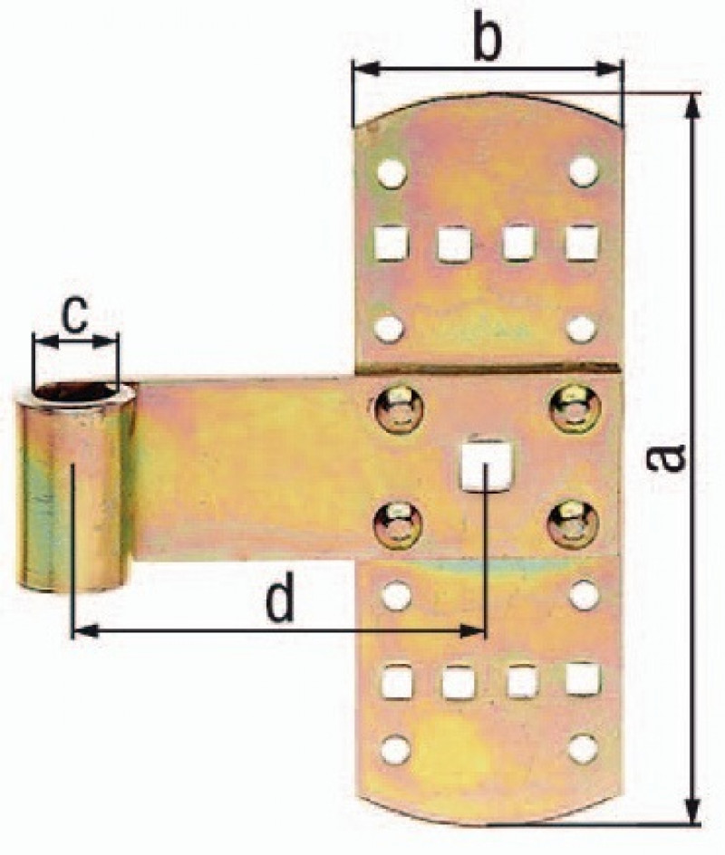Kreuzband B.50mm L.140x50mm S.2mm STA galv.gelb verz.GAH Kreuzband B.50mm L.140x50mm S.2mm STA galv.gelb verz.GAH