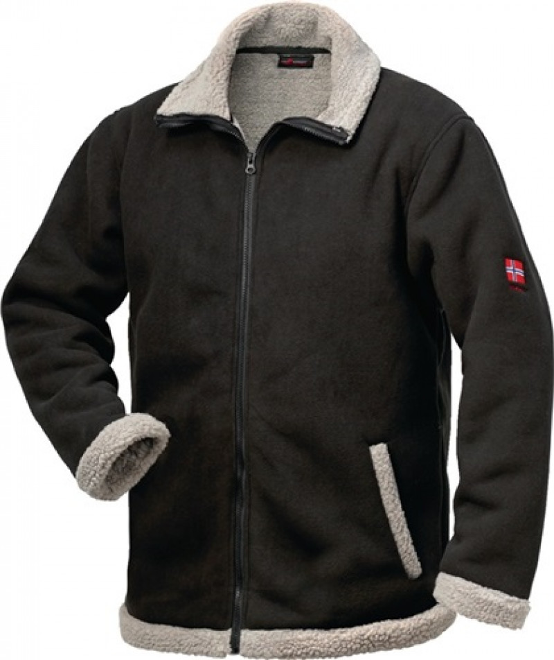 Berberfleecejacke Nordland Gr.L schwarz/grau 100%PES FELDTMANN