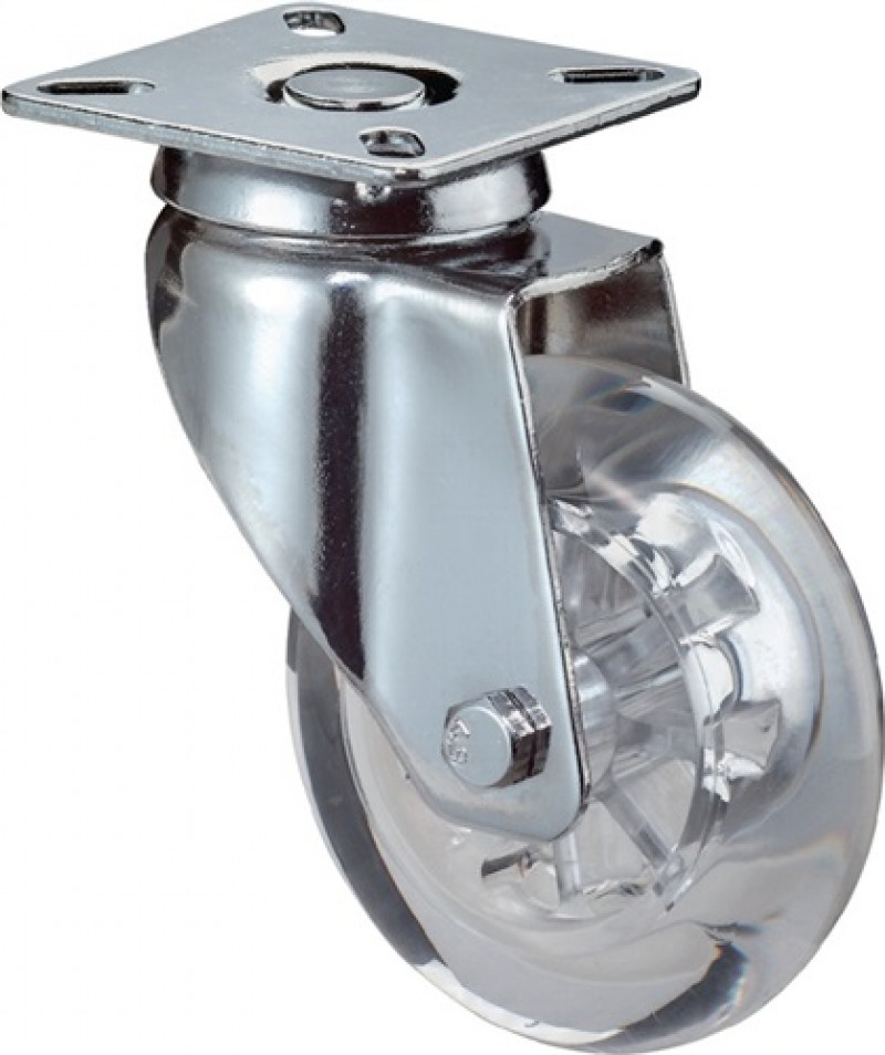 Lenkrolle D.50mm Trgf.40kg m.Platte Ku.transp. Lenkrolle D.50mm Trgf.40kg m.Platte Ku.transp.