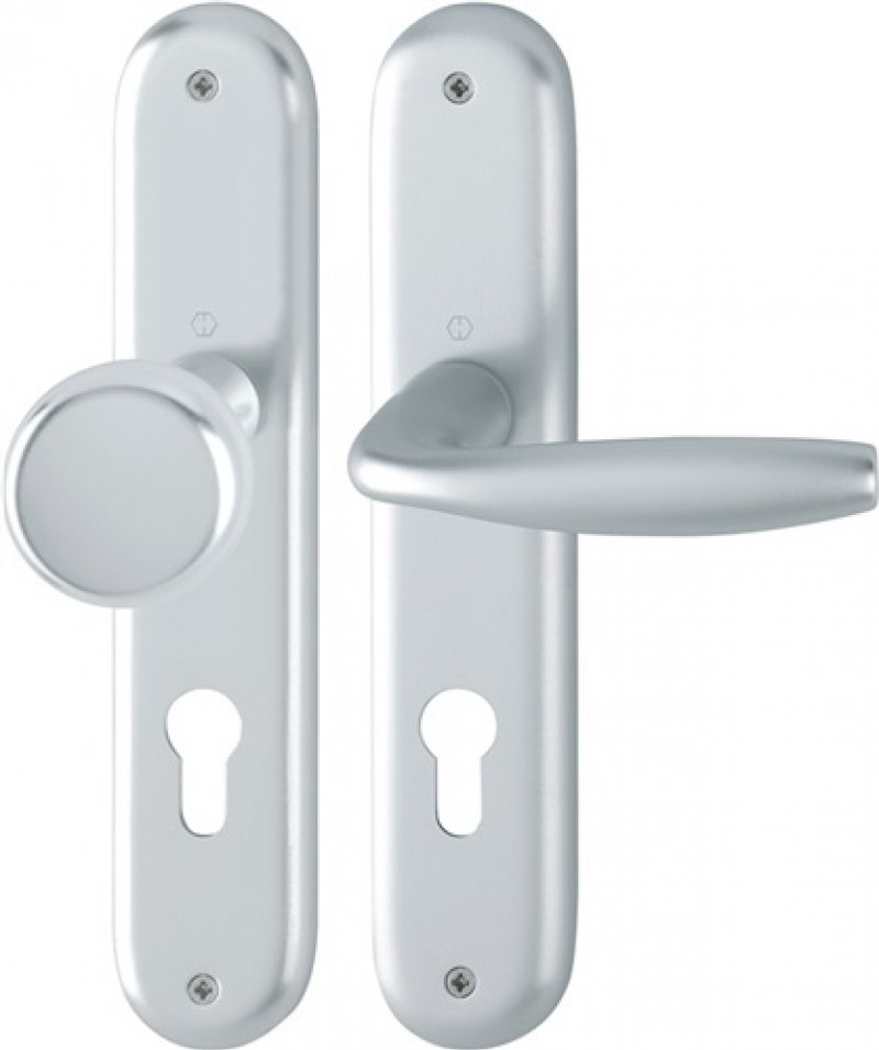 Langschildgarnitur New York 53/273P/1810 Alu. F1 PZ 72mm DIN L/R Langschildgarnitur New York 53/273P/1810 Alu. F1 PZ 72mm DIN L/R