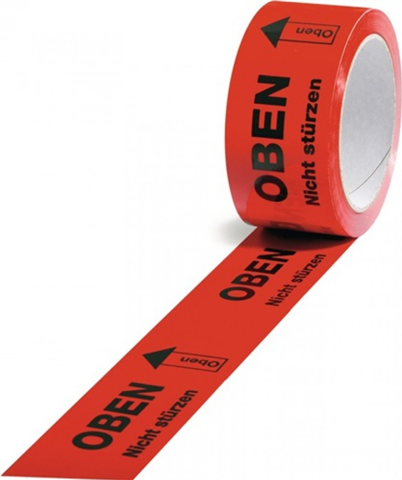 Warnklebeband PP,Oben L.66 m,B.50mm rot Rl. Warnklebeband PP,Oben L.66 m,B.50mm rot Rl.