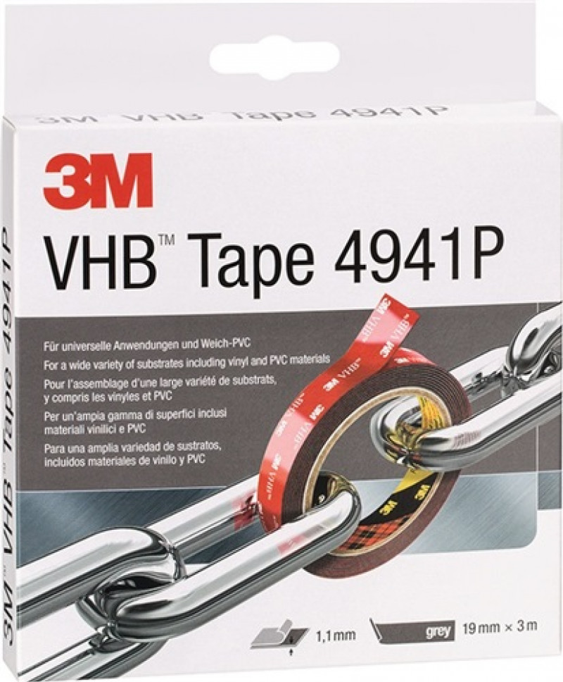 Montageband VHB Tape 4941F grau L.3m B.19mm Rl.3M Montageband VHB Tape 4941F grau L.3m B.19mm Rl.3M