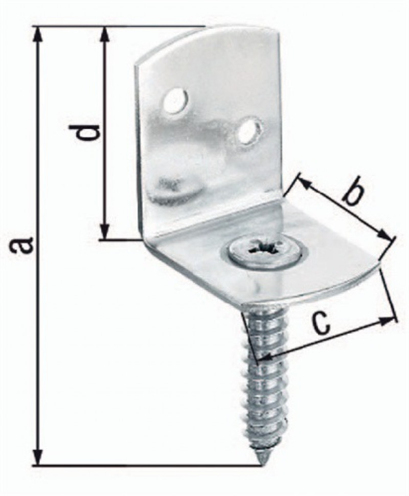 Flechtzaunhalter 83x32x30x38mm VA ma L-Form SB-verpackt GAH