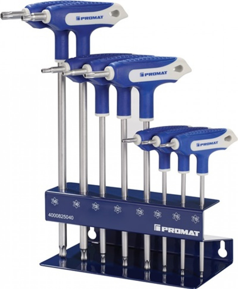 Schraubendrehersatz m.Quergriffen TX10-TX45 Seitenabtrieb m.Bohr.8-tlg.PROMAT Schraubendrehersatz m.Quergriffen TX10-TX45 Seitenabtrieb m.Bohr.8-tlg.PROMAT