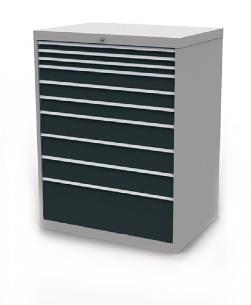 Schubladenschrank H1319xB1005xT736mm lichtgrau/anthrazitgrau 10 Schubl. Schubladenschrank H1319xB1005xT736mm lichtgrau/anthrazitgrau 10 Schubl.