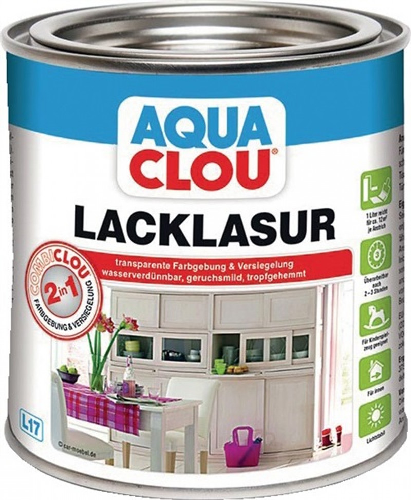 Lacklasur L17 COMBI Farbe 06 mahagoni 375 ml Dose AQUA CLOU Lacklasur L17 COMBI Farbe 06 mahagoni 375 ml Dose AQUA CLOU