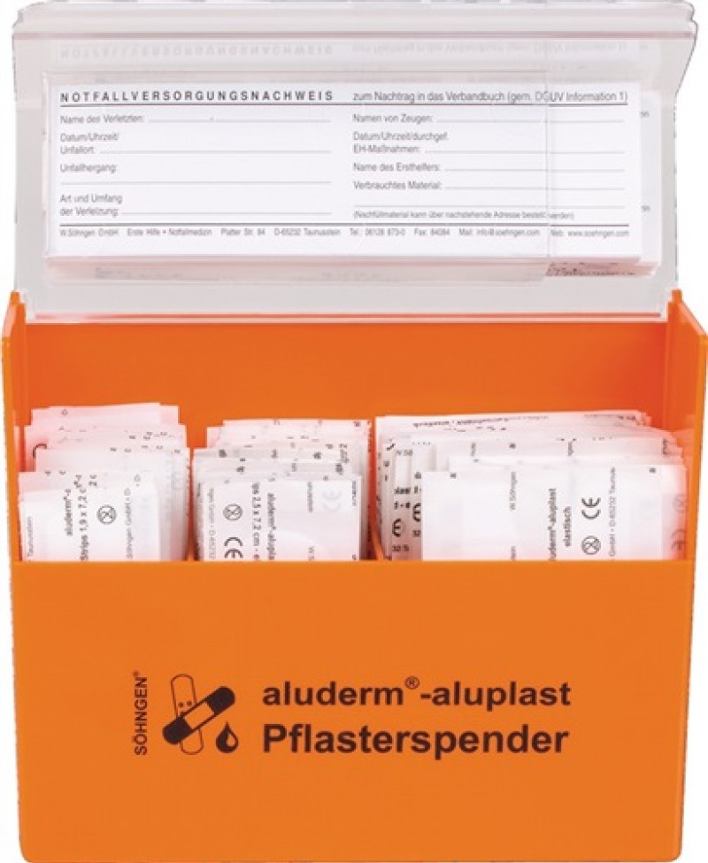 Pflasterspender aluderm-aluplast B160xH122xT57ca.mm 115 St./VE Söhngen Pflasterspender aluderm-aluplast B160xH122xT57ca.mm 115 St./VE Söhngen