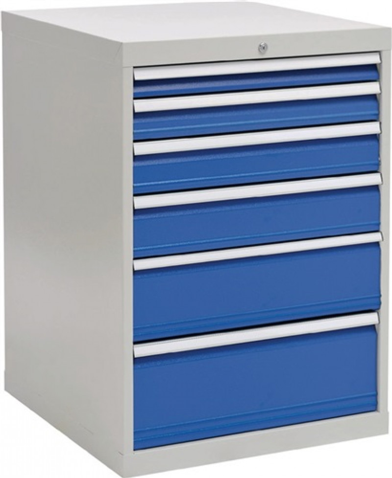 Schubladenschrank H1019xB705xT736mmgrau/blau 6 Schubl.Vollauszug Schubladenschrank H1019xB705xT736mmgrau/blau 6 Schubl.Vollauszug