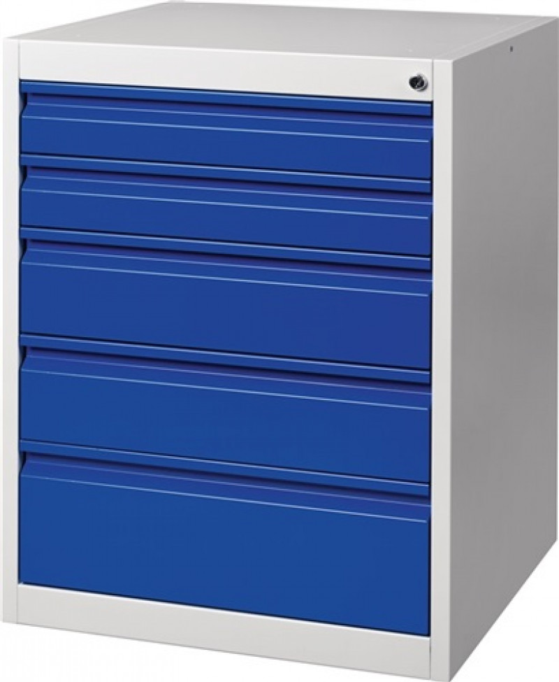 Schubladenschrank BK 600 H800xB600xT600mm grau/blau 5 Schubl.Einfachauszug Schubladenschrank BK 600 H800xB600xT600mm grau/blau 5 Schubl.Einfachauszug