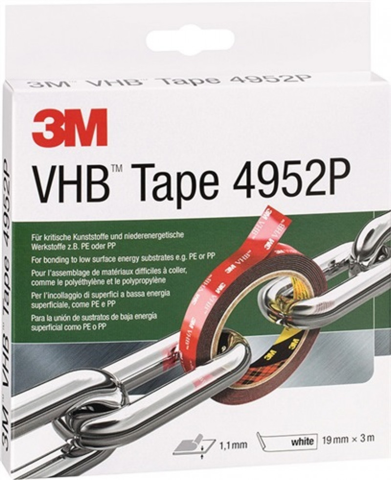 Montageband VHB Tape 4952F weiß L.3m B.19mm Rl.3M Montageband VHB Tape 4952F weiß L.3m B.19mm Rl.3M