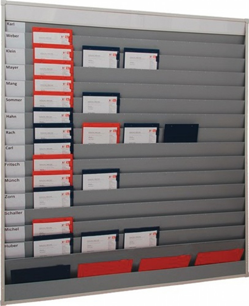 Planungstafel H1765xB1580xT78mm 15 Schienen grau Planungstafel H1765xB1580xT78mm 15 Schienen grau