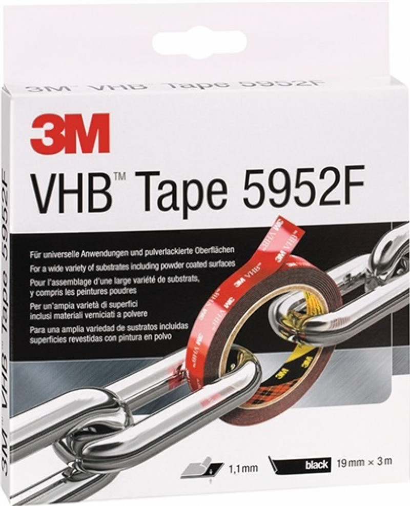 Montageband VHB Tape 5952F dunkelgrau L.3m B.19mm Rl.3M Montageband VHB Tape 5952F dunkelgrau L.3m B.19mm Rl.3M