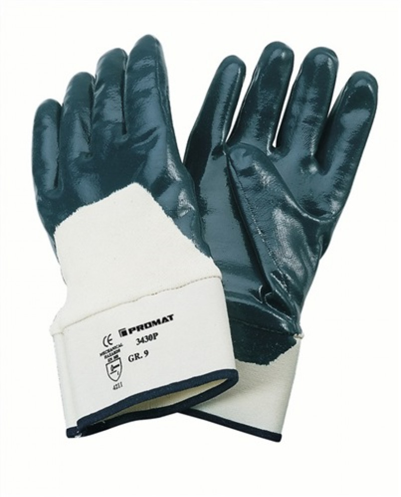 Handschuhe Neckar Gr.9 blau Nitrilteilbeschichtung EN 388 Kat.II PROMAT