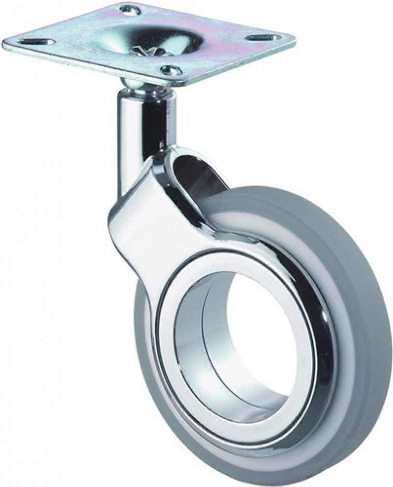 Design-Lenkrolle D.60mm Trgf.50kg m.Platte Polyurethan grau Design-Lenkrolle D.60mm Trgf.50kg m.Platte Polyurethan grau