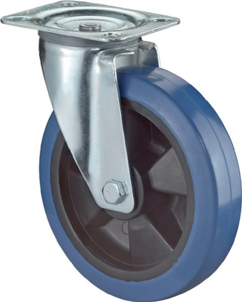 Lenkrolle D.100mm Trgf.140kg Ku.Platte L104xB80mm