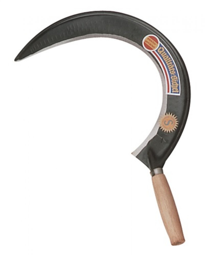 Steyrische Sichel L.450mm halbgeschmiedet,m. Schneidenschutz geschliffen Steyrische Sichel L.450mm halbgeschmiedet,m. Schneidenschutz geschliffen