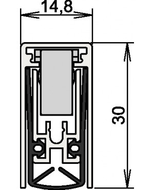 Türdichtung Schall-Ex® L-15/30 WSNr. 1-880 Ausl.1-s.L.708mm Alu. silberf.