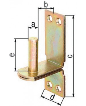 Kloben DII auf Platte 20x35mm galv.gelb verz.GAH