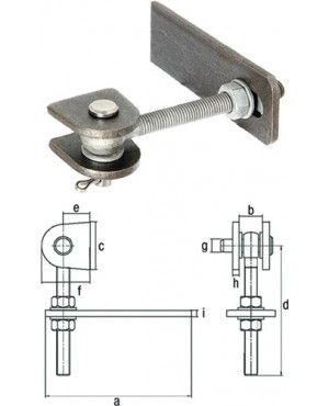 Verstellbares Torband 190x33x80x150x 34x65x22x10mm STA roh Btl.GAH