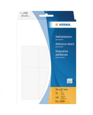 HERMA Etikett 2480 34x67mm weiß 192 St./Pack.