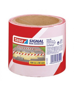 tesa Absperrband Signal 58137-00000 80mmx100m rot/weiß