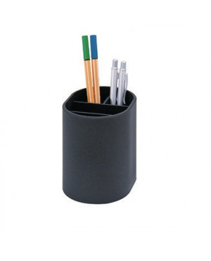 Stifteköcher 4Fächer oval Polystyrol schwarz
