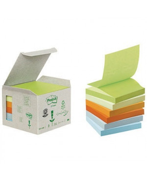 Post-it Haftnotiz Recycling Z-Notes R3301GB 76x76mm sortiert 6 St./Pack